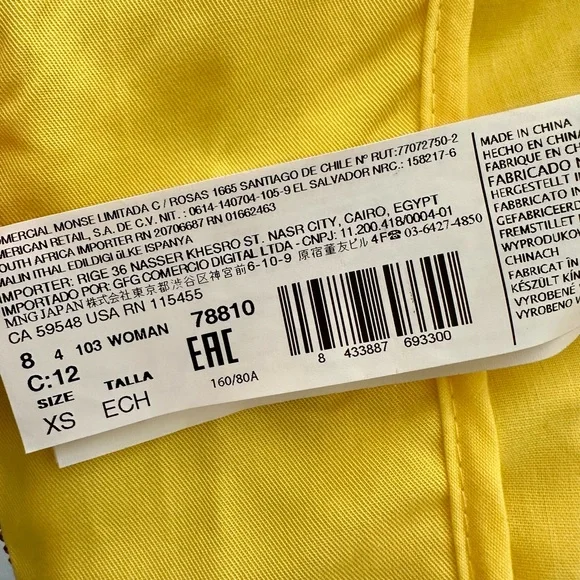 NWT Mango Raffled Yellow Jacket - Picture 7 of 8